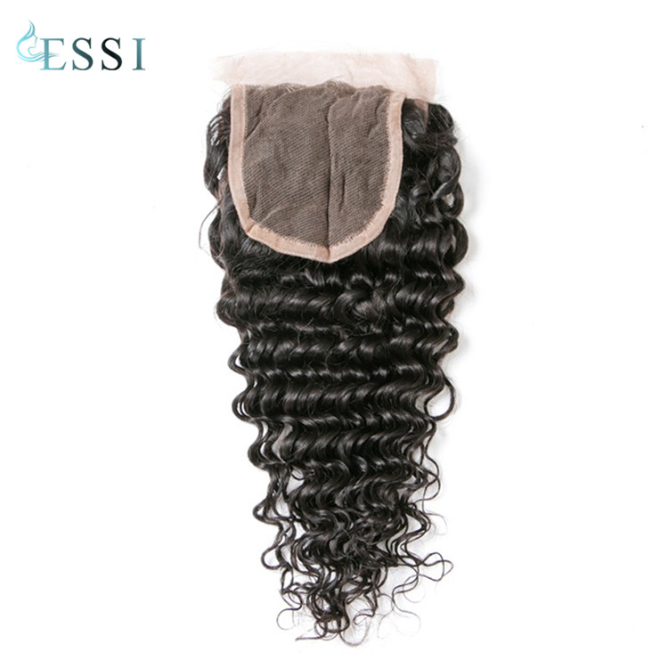 Deep wave 4x4 lace closure raw unprocessed 100% virgin human hair
